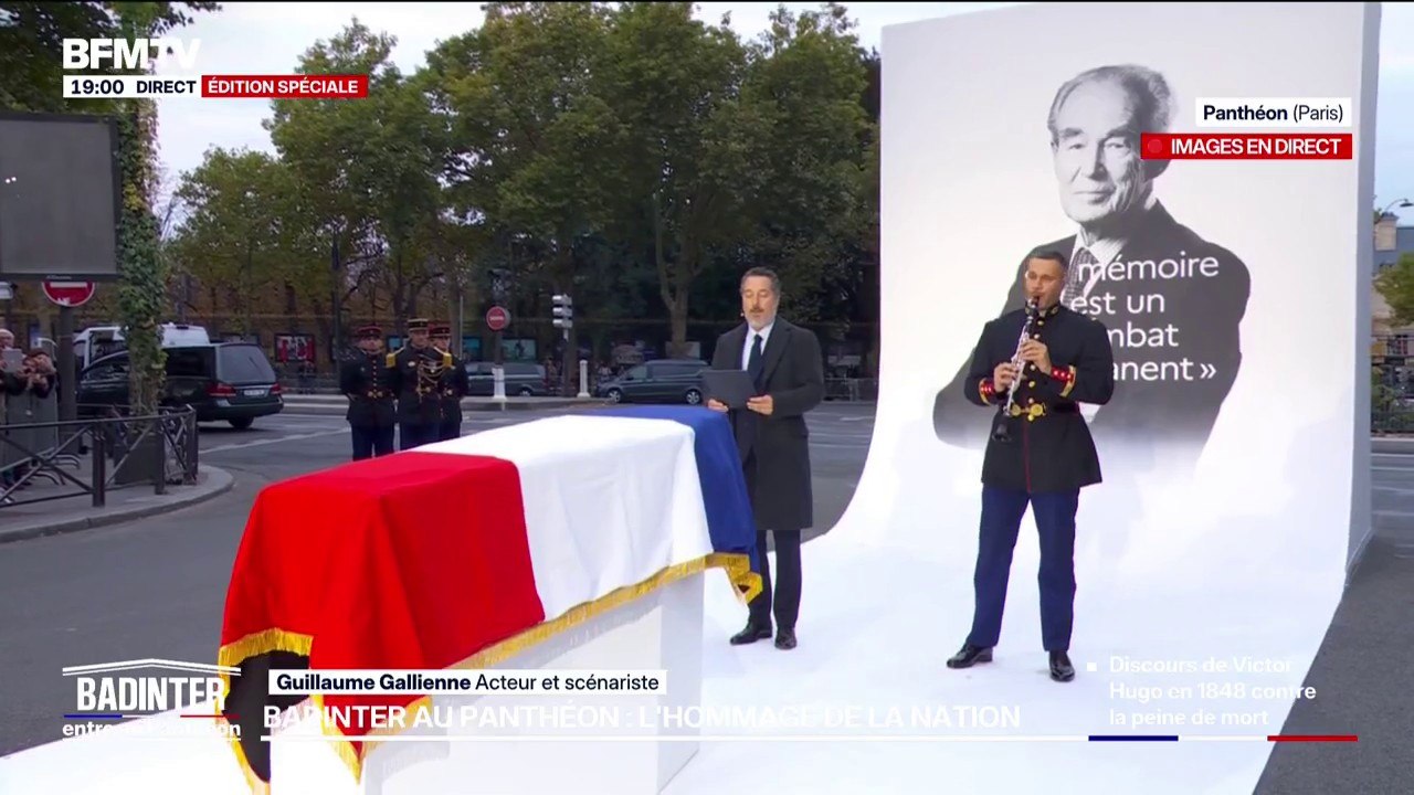 Panthéonisation de Robert Badinter: Guillaume Gallienne lit un discours de Victor Hugo sur un morceau de Beethoven