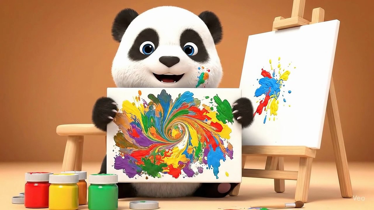 Baby Panda Learns to Paint 🎨🐼 | Cutest Little Artist Ever!
