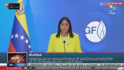 Venezuelan VP highlights the nation’s role in the gas industry at the St. Petersburg International Gas Forum