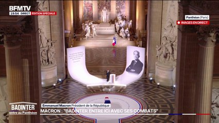 Emmanuel Macron: "Robert Badinter entre ici avec ses combats et nous entendons sa voix"