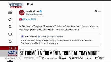 🚨¡Última Hora! La tormenta tropical "Raymond" se acerca a Guerrero, vientos de 75 km/h y 125 km