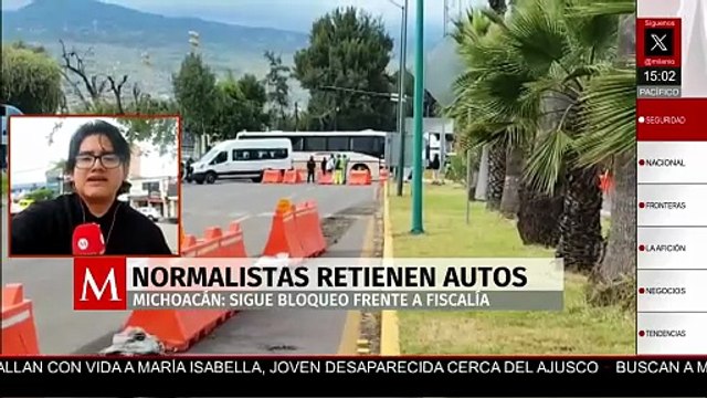 En Michoacán, normalistas toman dos tráileres y dos autobuses frente a la Fiscalía