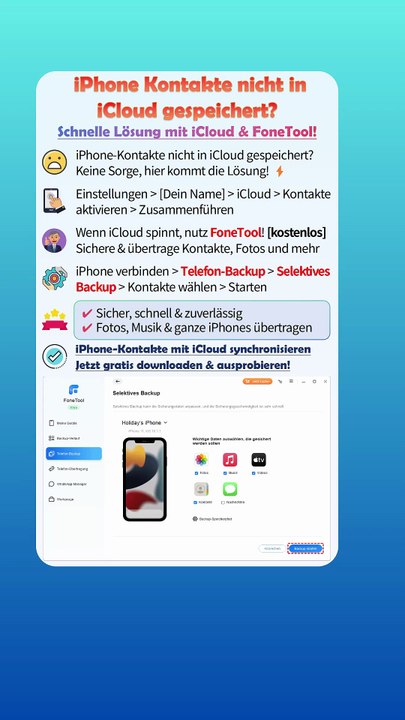 📲 iPhone Kontakte mit iCloud synchronisieren – so speicherst du sie richtig! ☁️
