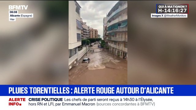 Espagne: des pluies torrentielles et des inondations dans la région d'Alicante