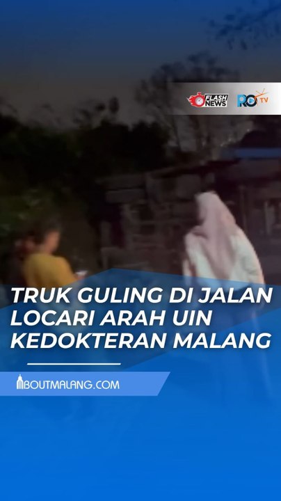KECELAKAAN TRUK GULING DI JALAN LOCARI SUMBERSEKAR DAU KABUPATEN MALANG