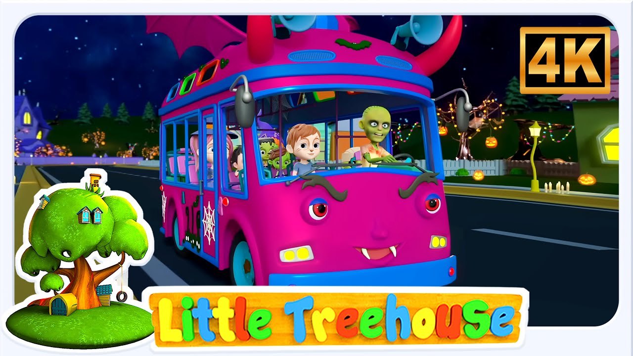Wheels on the Bus Halloween Special 👻 | Spooky Fun Ahead | Kids Songs in 4K UHD
