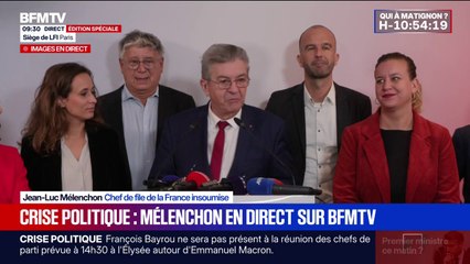 "La responsabilité du chaos n'est pas à l'Assemblée mais à l'Élysée", estime Jean-Luc Mélenchon