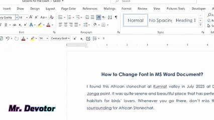 How to Change Font in MS Word Document