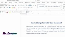 How to Change Font in MS Word Document