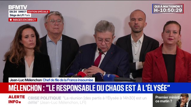 Un quatrième Premier ministre n'aura pas davantage de majorité pour voter un budget politiquement cohérent , souligne Jean-Luc Mélenchon