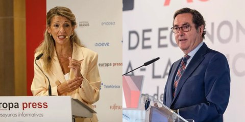 Antonio Garamendi (CEOE) trolea a Yolanda Díaz con una petición descacharrante: "Cada día una ocurrencia nueva"
