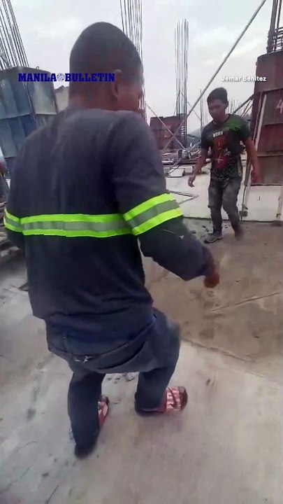 Construction worker flees building in Davao City after 7.4 magnitude earthquake