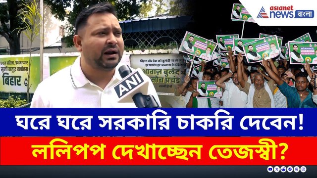'ললিপপ' নয় তো? ঘরে ঘরে সরকারি চাকরি দেওয়ার প্রতিশ্রুতি তেজস্বীর! | Tejashwi Yadav | RJD | Bihar