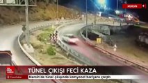 Mersin’de tünel çıkışında kamyonet bariyere çarptı