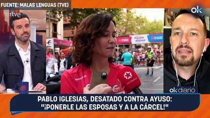 Pablo Iglesias, desatado contra Ayuso: "¡Ponerle las esposas y a la cárcel!"