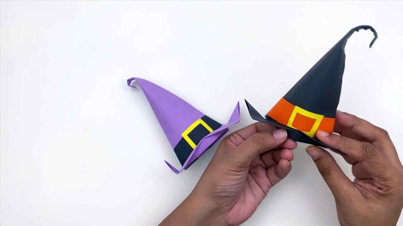 DIY Paper Halloween WITCH Hat For Kids / Halloween Paper Crafts / Paper Craft Easy / KIDS crafts