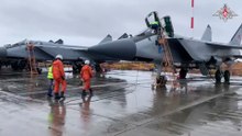 MiG-31-jagers simuleren onderschepping van vijandelijke raket tijdens oefening Finval-2023