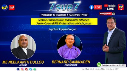 7 sur 7: Jugdish Joypaul reçoit Neelkanth Dulloo et Bernard Saminaden
