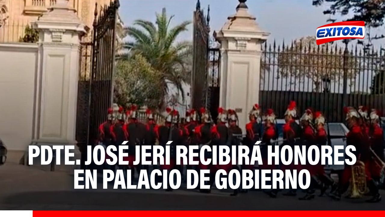 Presidente José Jerí es recibido con honores en Palacio de Gobierno