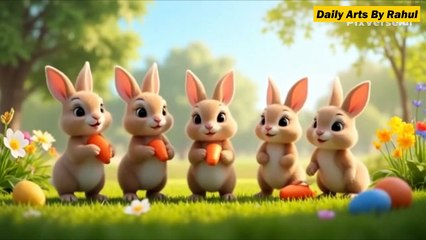 Five little bunnies _ English lyrics Nursery Rhymes for kids