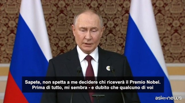 Nobel, Putin: almeno Trump si impegna per raggiungere la pace