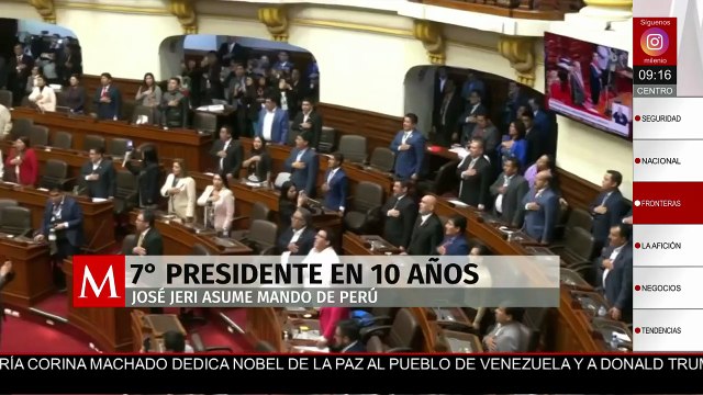 José Jerí asume presidencia interina de Perú tras destitución de Boluarte