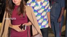 ravi dubey and wifey sargun mehta leave after a screening in khar