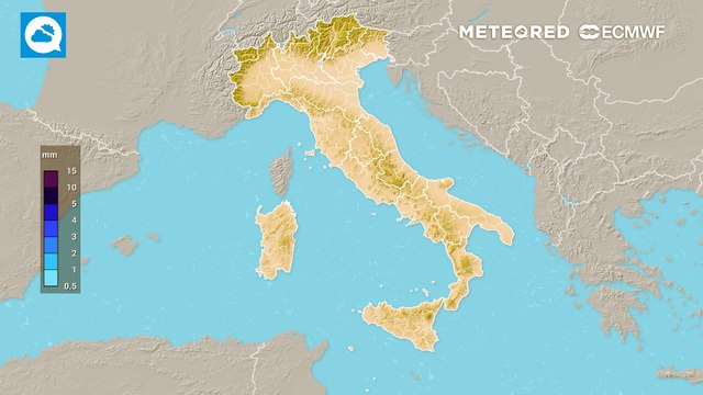 Accumuli di piogge da sabato a lunedì 13 ottobre.