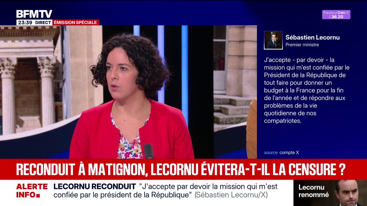 Sébastien Lecornu reconduit : "C'est un bras d'honneur à la démocratie", déplore Manon Aubry (LFI)