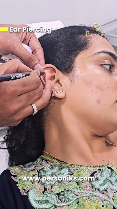 Safe. Stylish. Scientific. ✨  Get your ear piercing done by certified professionals at Personiks — ensuring hygiene, precision, and zero pain for all age groups!