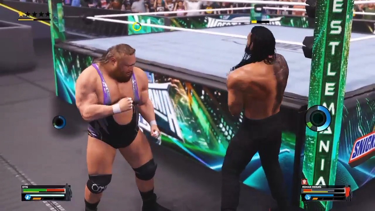 wwe 2k25 gaming Otis vs Roman reigns wrestling fight wwe