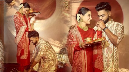 Karwa Chauth 2025: Hina Khan का Sindoor Look, Husband Rocky के Feet Touch पर Reaction