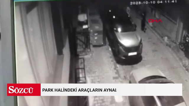 Kağıthane’de park halindeki araçların aynalarını yumrukla kırdı
