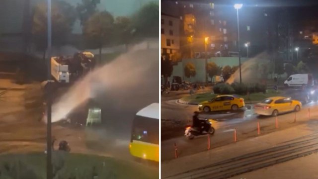 İSKİ çalışması sırasında boru patladı: Su metrelerce yükseldi, evlerde kesinti oldu