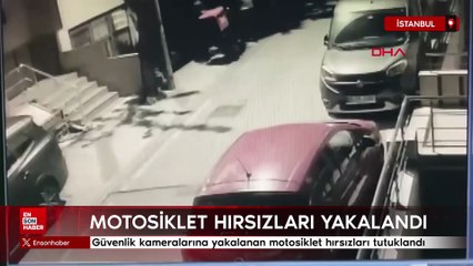 İstanbul'da güvenlik kameralarına yakalanan motosiklet hırsızları tutuklandı