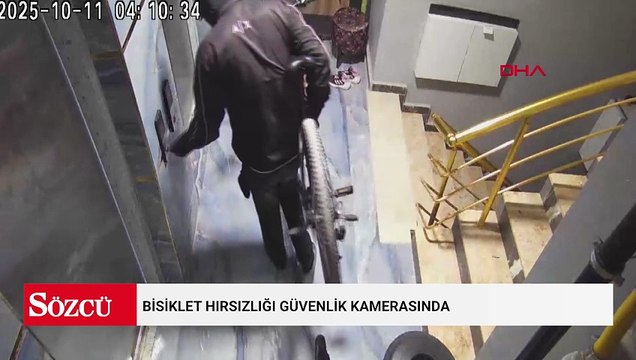Bisiklet hırsızlığı güvenlik kamerasında