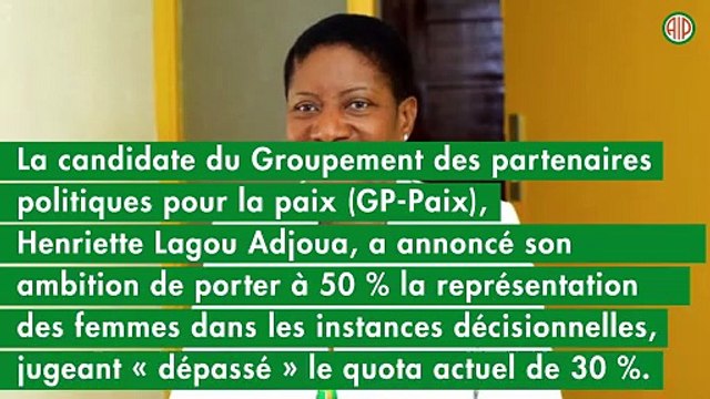 Côte d’Ivoire-AIP/Présidentielle 2025 : Lagou Henriette veut instaurer la parité à 50 % dans les instances de décision