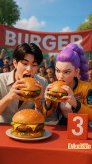 Rumi and Jinu eat a Burgers, KPop Demon Hunters #kpopdemonhunters #netflix #rujinu #jinu #kpdh