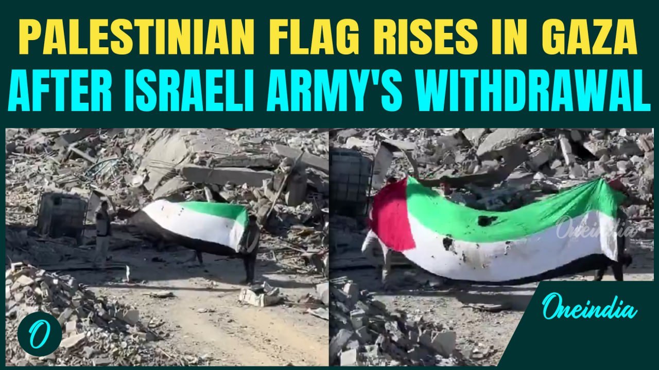 Palestinian Flag Rises Again: Gazans Wave Their Flag After Israeli Army’s Withdrawal Amid Ceasefire