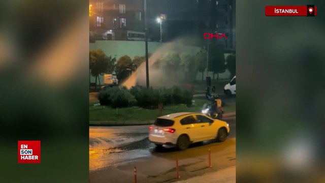 Kağıthane’de İSKİ çalışması sırasında ana isale borusu patladı