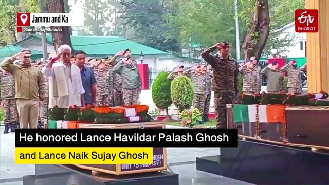 Army, LG Pay Tribute To Two Soldiers Who Died During Anti-Terror Operation In Kashmir Woods