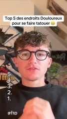 top, cinq des endroits les plus douloureux pour se faire tatouer