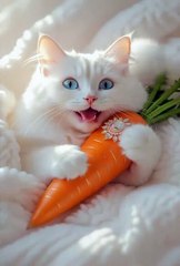 Adorable Cat and Colorful Carrot 🥕
