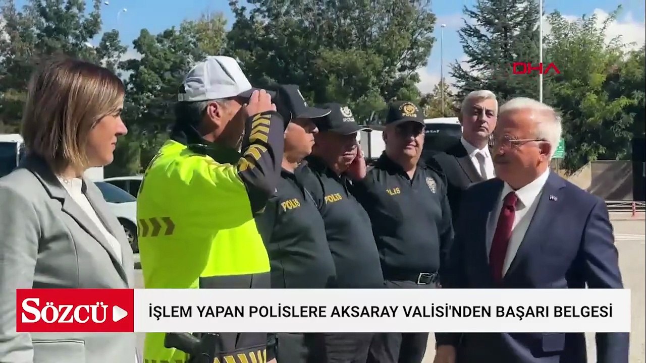 'Valiyi arayacağım' diyen alkollü sürücüye işlem yapan polislere Aksaray Valisi'nden başarı belgesi