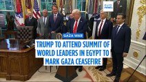 US president Donald Trump to take part in summit of world leaders in Egypt to mark end of Gaza war