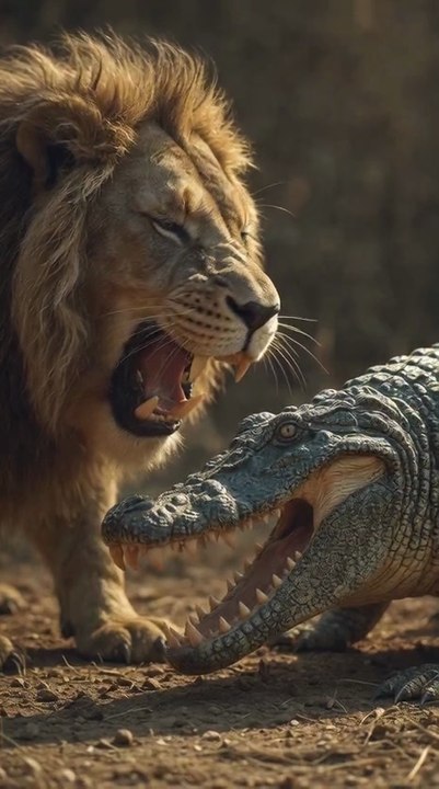 Lion Vs crocodile 🐊🐊