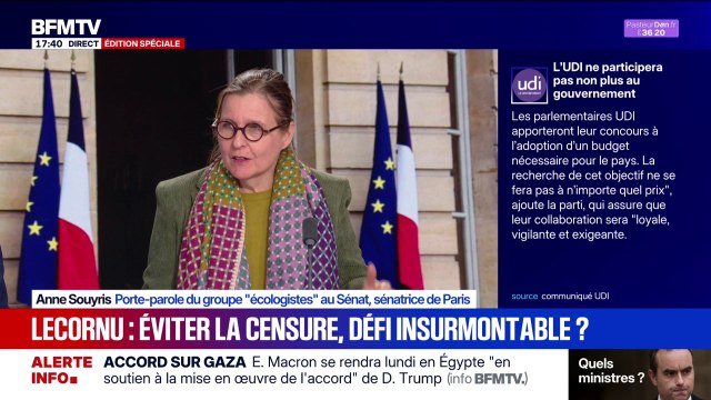 Reconduction de Sébastien Lecornu à Matignon: J'attends la déclaration de politique générale, on peut avoir de bonnes surprises , explique Anne Souyris (Écologistes)