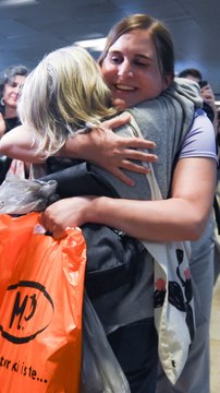 La bienvenida a los integrantes de la flotilla