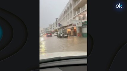 Ibiza corta la carretera del aeropuerto y suspende el transporte público por fuertes lluvias