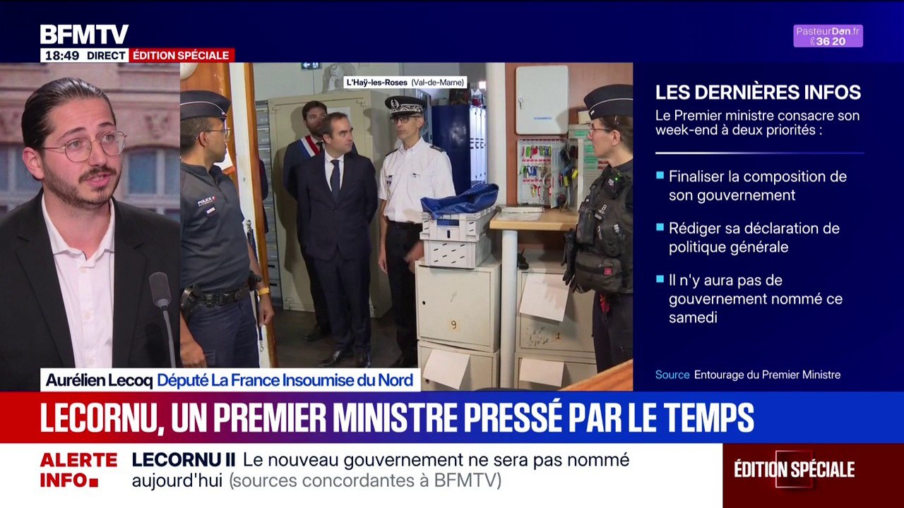 Reconduction de Sébastien Lecornu à Matignon: "Aujourd'hui, le Premier ministre ne tient qu'à un fil, et ce fil, c'est celui du PS", déclare Aurélien Lecoq, député (LFI)